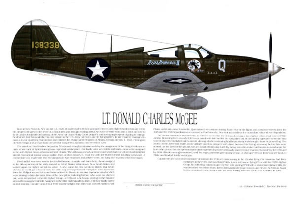 "P-39 Fighter Ace, Donald McGee"-Ernie Boyette-World War II Aviation Art